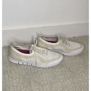 Cole Haan ZERØGRAND Men's White Beige Canvas Sneakers Size 7 B Lace Up thumbnail 2