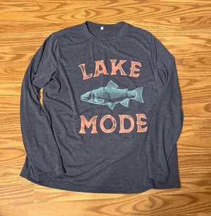 Lake Mode Long Sleeve Graphic T-Shirt Blue Heather Size L thumbnail 1