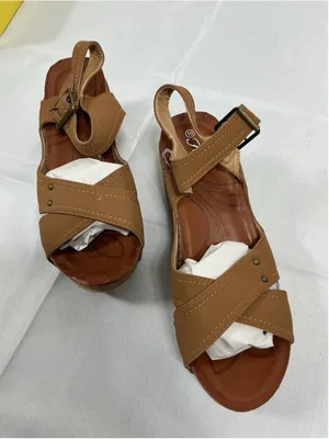Woman’s New Forever Freya-23 Cork Platform Wedge Strappy Sandal Size 7 Tan thumbnail 1