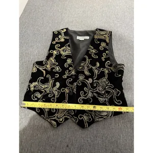 Norton McNaughton Velvet Beaded Whimsy Goth Renaissance Vest Sz 10 Festival thumbnail 7