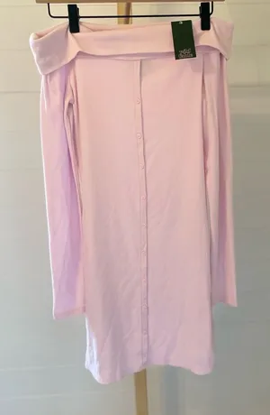 Wild Fable Women's Long Sleeve‎ Mini Bodycon Dress Light Pink Small thumbnail 1