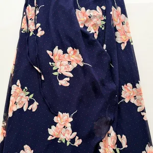 Lulus Loiselle Navy Blue Floral Print Polka Dot Wrap Maxi Dress Size XL Sundress thumbnail 5