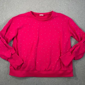 Fantastic Fawn Rhinestone Bedazzled Crewneck Sweatshirt Women's Large Pink thumbnail 1