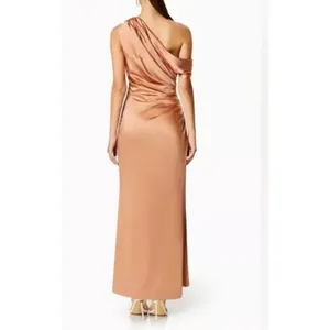 Elliatt‎ copper Retreat one shoulder satin gown Size Large Cocktail Bodycon thumbnail 2