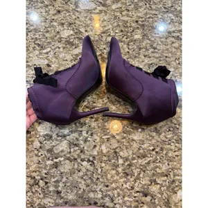 Pedro Garcia Lace Up Purple Satin Heel Bootie Practical Magic Witchy Sexy thumbnail 6