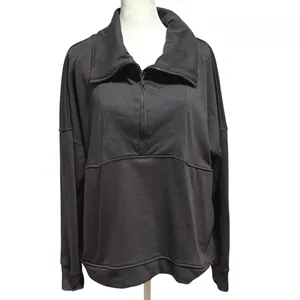 WILO The Label Size L Bella 1/2 Zip Sweatshirt Charcoal Grey Gray Minimalist thumbnail 2