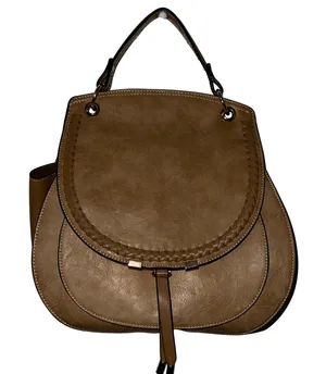Womens Tan Faux Leather Satchel Handbag Shoulder Bag Crossbody Strap Top Handle‎ thumbnail 1