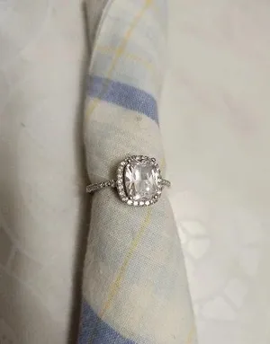 Cushion 3Ct Diamond square 925 logo silver ring engagement bridal 4 5 6 7 8 9 10 thumbnail 2