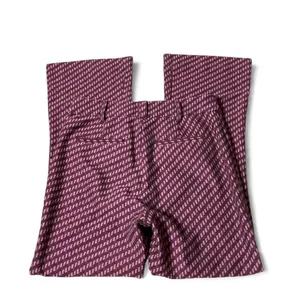 Anthropologie The Essential Flare Pants Plum‎ Geometric Stripe 2 Preppy Womens thumbnail 6