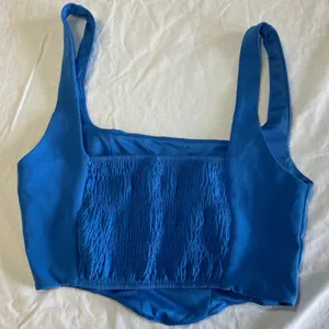 Stradivarius Crop Halter Top Women's Blue Small thumbnail 2