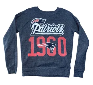 NFL Team Apparel New England Patriots Sweatshirt Womens Small Blue 1960 Graphic Pullover thumbnail 1