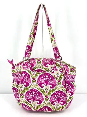 Vera Bradley Glenna Julep Tulip Pink Floral Quilted Cotton Shoulder Tote thumbnail 1