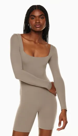 Babaton‎ Contour Squareneck Longsleeve Romper in Stone Size Small thumbnail 1