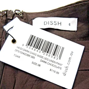 NWT DISSH Heidi in Dark Chocolate Brown Wide Leg Linen Pants AU 6 / US 2 thumbnail 6