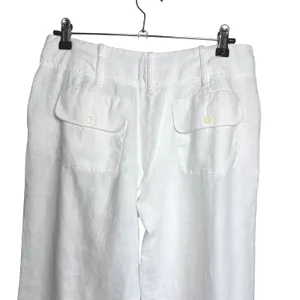Michael Kors Womens White Linen‎ Wide Leg Capri Pants Size 6 Travel Minimalist thumbnail 4