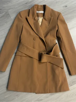 Zara Camel Double-Breasted Belted Trench Coat‎ thumbnail 5