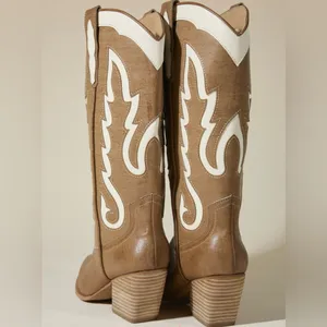 Mi.iM Ida Cutout Western Boot Wide Width Brown Size 9 thumbnail 4
