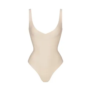 NWT Skims Body Unlined Plunge Thong Bodysuit in Sand M thumbnail 2