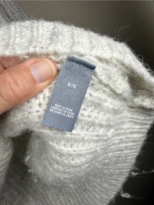 Aerie • Lace Up Oversized Knit Sweater Wool & Alpaca Blend Oatmeal Sz XL thumbnail 7