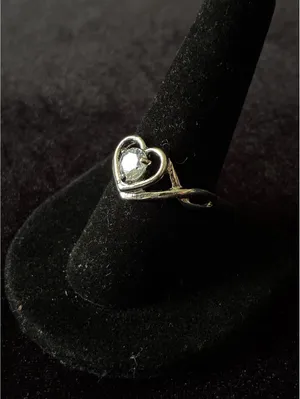 Silver-toned Heart Infinity Engagement Promise Ring CZ Size 9 thumbnail 7