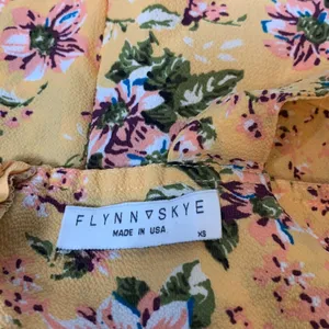 Flynn Skye Leila lace up dress squash floral print sz XS‎ thumbnail 6