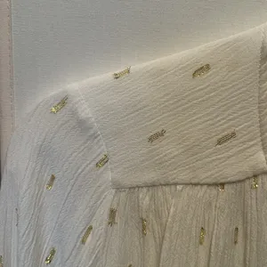 Zara gauze creamy white gold foil dot top thumbnail 4
