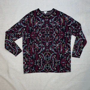 J. Jill | Jacquard Tapestry Relaxed Pullover Sweater | Medium Red thumbnail 4