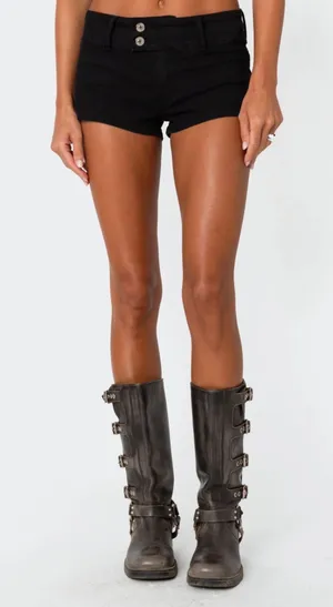 Margie Low Rise Denim Micro Shorts thumbnail 1