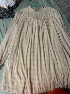 Listicle Cream Long Sleeve Dress thumbnail 1