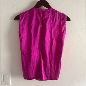Amanda Uprichard Freya Silk Top in‎ Dark Pink Sz S thumbnail 4