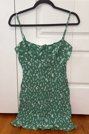 Princess Polly Green Floral Mini Dress thumbnail 1