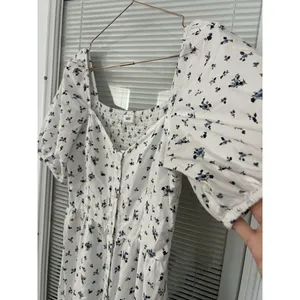 Rahi Anthropologie Ditzy Floral White Blue Cotton Midi Dress Size S‎ thumbnail 8