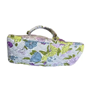 Vera Bradley Mandy Handbag Flutterby Retired Floral Quilted Cotton Satchel thumbnail 4