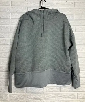 Nike Dri-FIT‎ Hoodie Womens Large Gray Excellent Textured Swoosh Pullover thumbnail 1