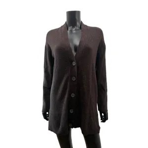 Something Navy Women's M Long Cardigan Brown Multicolor Speckled Button Front thumbnail 2