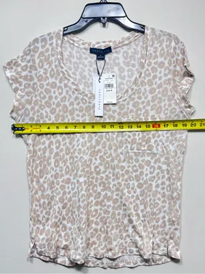 Sanctuary Women's Bale Traveler Leopard Print Scoop Neck Pullover T-Shirt. nwt thumbnail 2