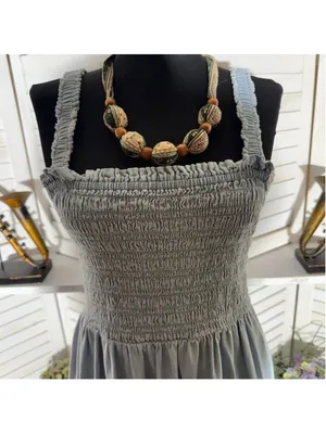 Vintage Y2K Gap babydooll denim dress tiered cotton cottage boho Western coastal thumbnail 11