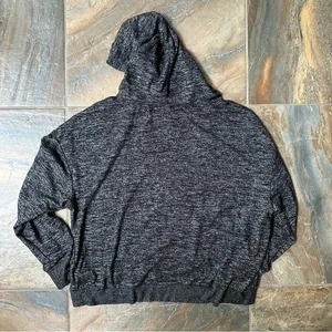 Gap Softspun Crop Hoodie Women’s Size Large Black Marl thumbnail 5