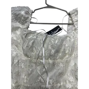 LULUS White Textured Floral Jacquard Mini Dress S thumbnail 4