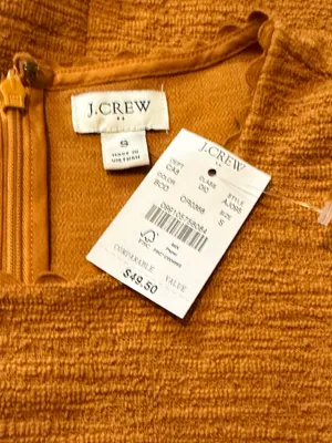 J. Crew Camel Textured Scalloped Scoop Neck Sleeveless Shell Top Size Small NWT thumbnail 6