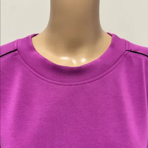 NWOT all in motion Purple Cropped Sweatshirt with Black Piping Accents size XXL thumbnail 3