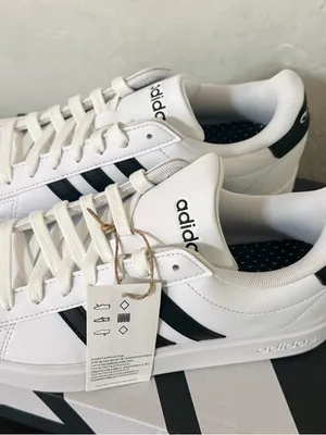 adidas White and Black Women's Athletic Sneakers thumbnail 2