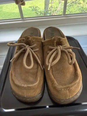 Vintage 90s Y2K G.H. Bass Nicolette Suede Lace-up Mules Brown 7 thumbnail 3