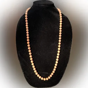 Tahari Beaded Necklace set in White and Tan/peach 36” freestyle thumbnail 10