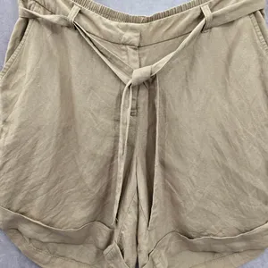 Lane Bryant Tan Linen Flat Front Bermuda Bottoms Pants Shorts Plus‎ 14/16 thumbnail 3