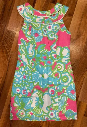 Lilly Pulitzer women size 00 floral all over print dress pink‎ green, wedding thumbnail 1