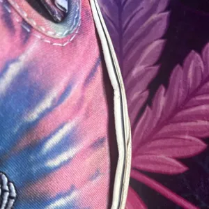 Vans Women's Tie-Dye Slip-On Shoes skeleton holding rose GUC needs cleaning thumbnail 8