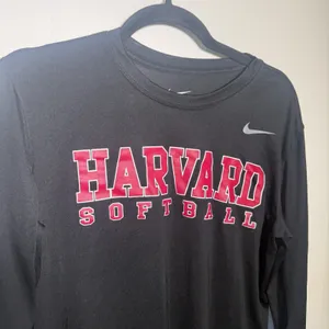 The Nike Tee Harvard Softball Long Sleeve Black Dri Fit Shirt Women's Small thumbnail 1