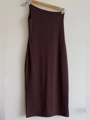 Babaton Contour Brown One Shoulder Midi Dress Size Small Bodycon Stretchy thumbnail 8