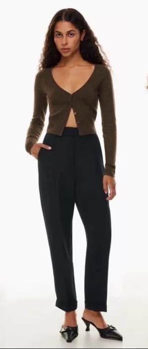 Aritzia Wilfred Dashwood Pant - Black Crepette High-waisted pleated trousers 4 thumbnail 1